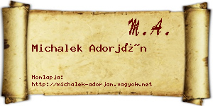 Michalek Adorján névjegykártya